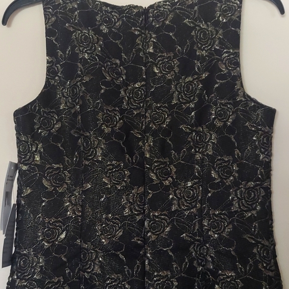 Donna Ricco|New York Matallic Floral Stretch Brocad Dress - Picture 4 of 6